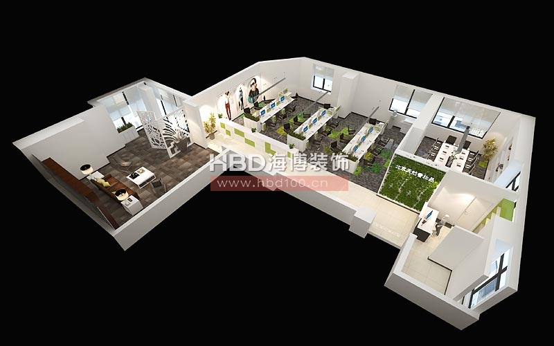 北京天然香妝品研究所辦公室設(shè)計(jì) 鳥(niǎo)瞰圖 北京天然香妝品研究所辦公室設(shè)計(jì) 鳥(niǎo)瞰圖