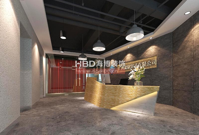 能鋼貿易公司寫字樓裝修設計 前臺 能鋼貿易公司寫字樓裝修設計 前臺