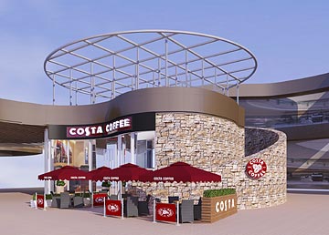 深圳海上世界店COSTA咖啡廳裝飾設(shè)計(jì)